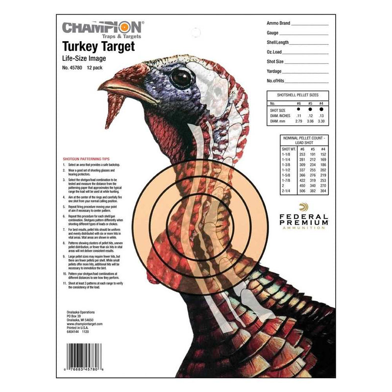 PRACTICE LIFESIZE TURKEY TARGET 12PK