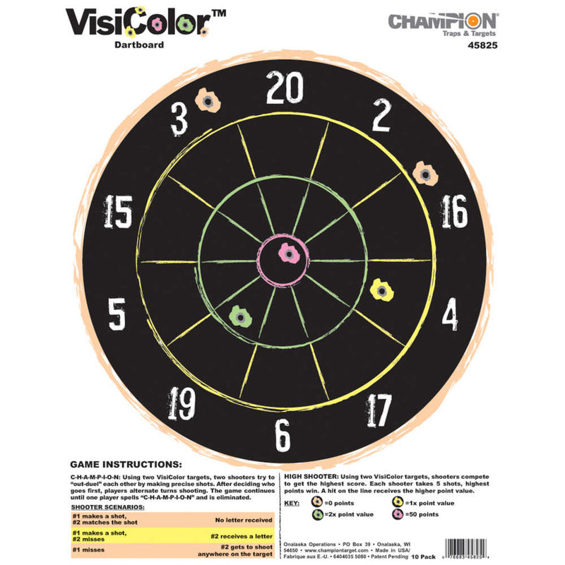 VISICOLOR DARTBOARD TARGET 10PK