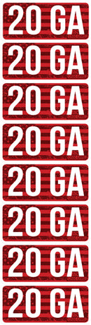 MTM AMMO CALIBER LABELS 20GA