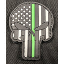 EMROIDERED MORALE PUNISHER SKULL GRN