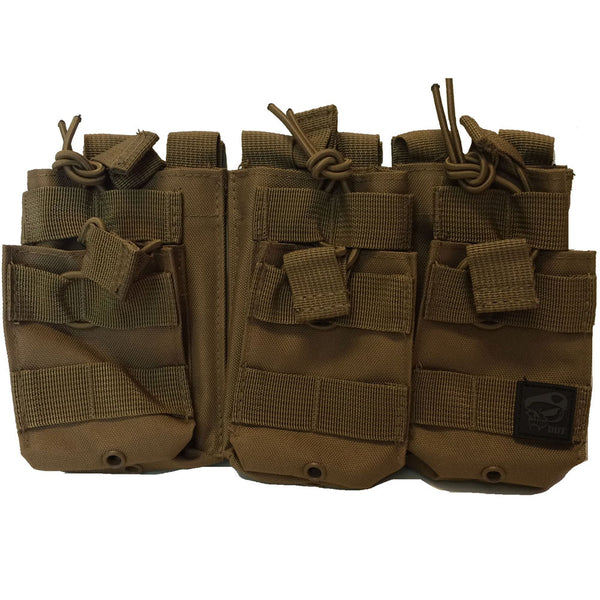 M4 TRIPLE STACKER MOLLE POUCH TAN