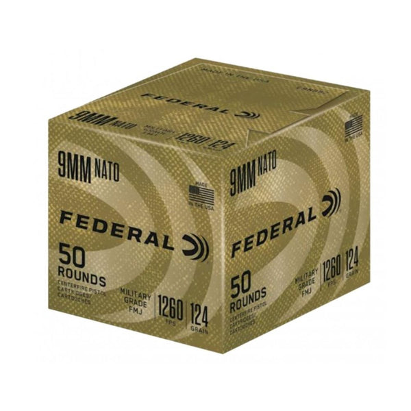 9MM NATO MILITARY GRADE FMJ 124GR 50/BX