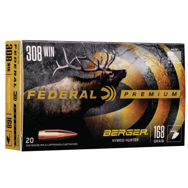 HYBRID HUNTER 308 WIN 168GR BERG 20/BX