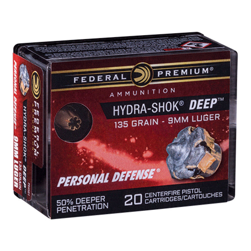 HYDRA SHOK 9MM LUGER 135GR HP 20RD/BX