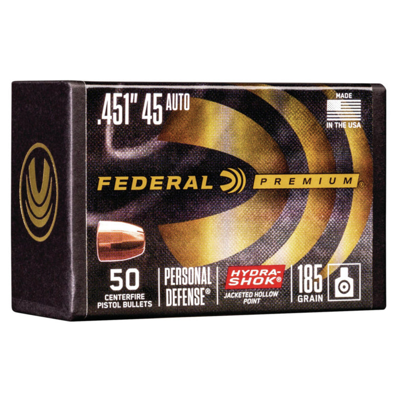 BULLET HYDRASHOK 45 AUTO 185GR 50/BX