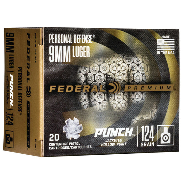 PREM 9MM LUG PUNCH JHP 124GR 20/BX