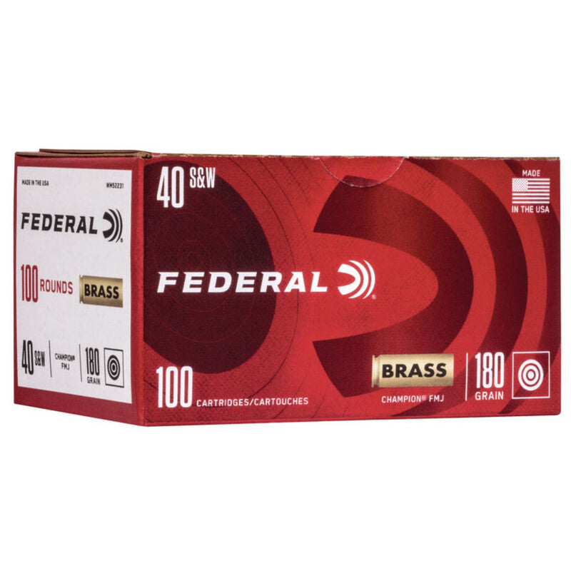 40 SW 180GR FMJ BRASS CASE 100/BX