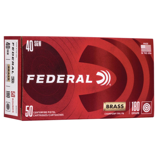 40 S&W 180GR FMJ BRASS CASE 50RD/BX