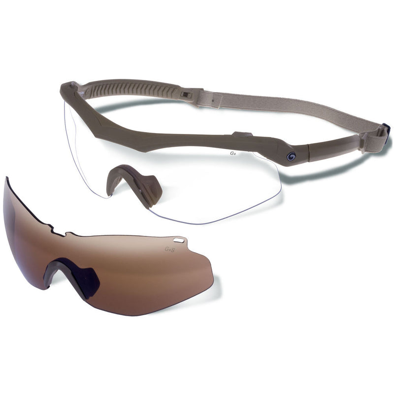 TAC TRENCH TAN FRM BRN AND CLR LENS