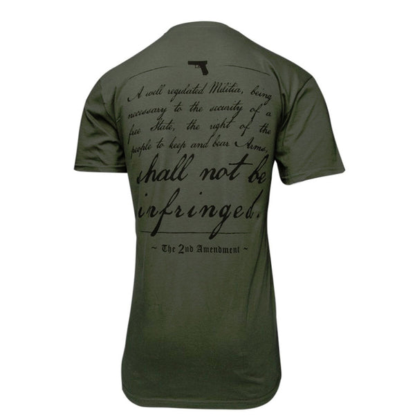 THE 2ND AMENDMENT SHIRT OLIVE SMALL