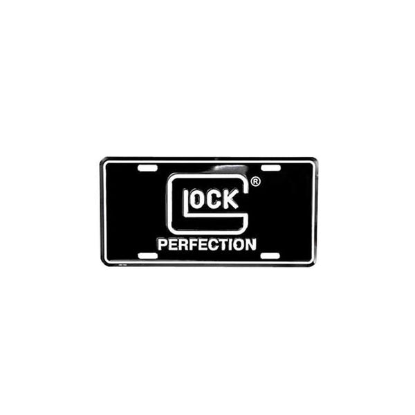 GLOCK PERFECTION LICENSE PLATE BLK/WT