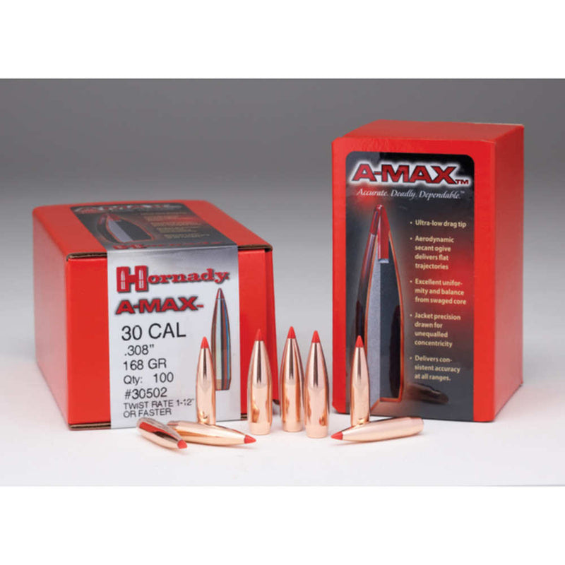 BULLET 30 CAL 308 168 GR A-MAX 100/BX