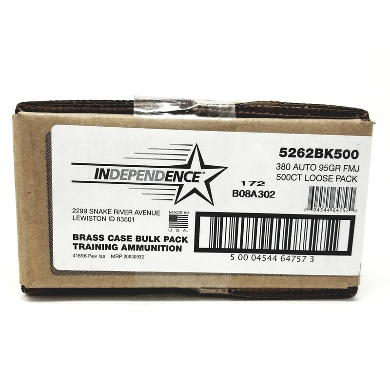 380 AUTO 95GR FMJ - 500 ROUND BULK PK