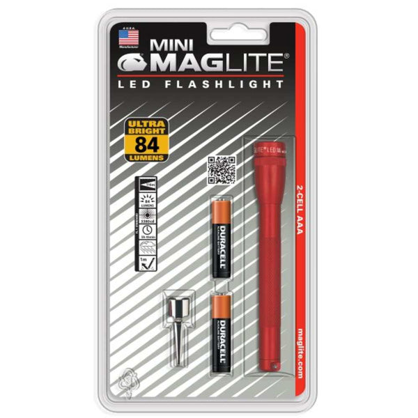 MINI MAGLITE 2AAA LED BLISTER RED