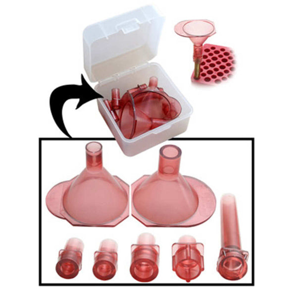 UNIV POWDER FUNNEL SET - CLEAR RED