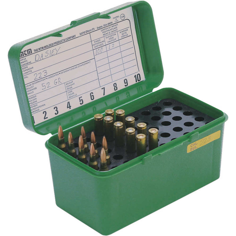 DLX LGE RIFLE AMMO CASE 50RD - GREEN