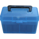 DLX SML RIFLE AMMO CASE 50RD - CLR BLUE