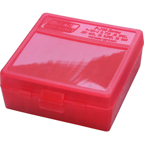 P100 MED HNDGN AMMO BOX 100RD - CLR RED