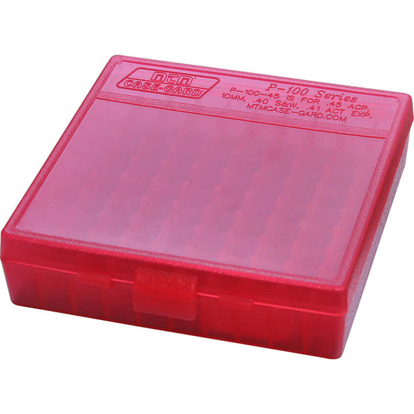 P100 LGE HNDGN AMMO BOX 100RD - CLR RED