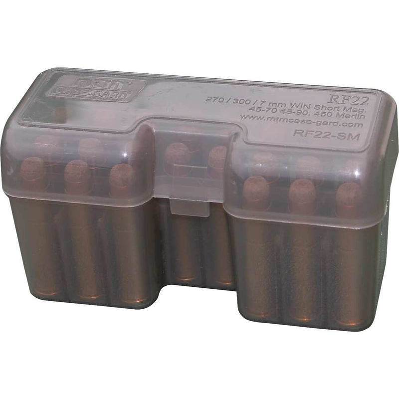 HINGED SHRT MAG AMMO BOX 22RD - CLR SMK