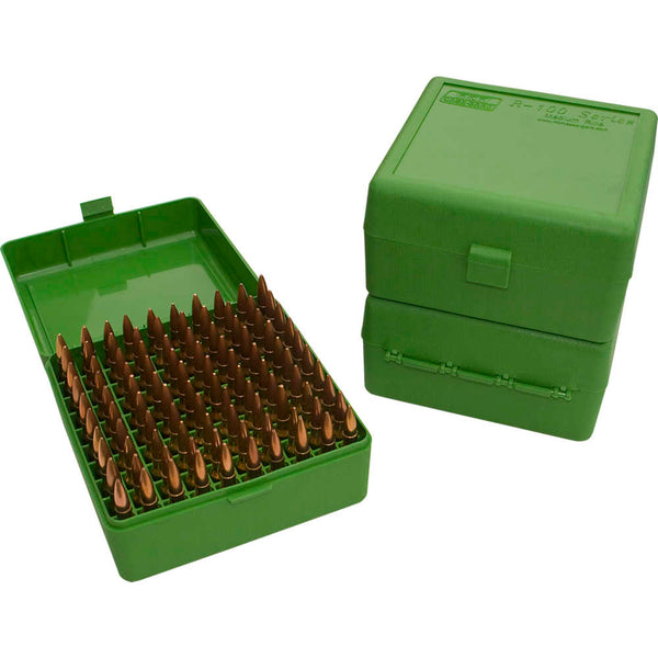 AMMO BOX 100 RD FLIP TOP 22-250 GRN