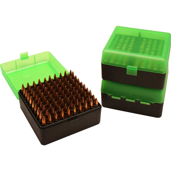 AMMO BOX 100RD FLIP TOP 22-250 GRN/BLK