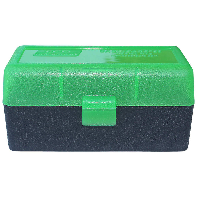 AMMO BOX 50RD FLIP TOP 7MM CLR GRN/BLK