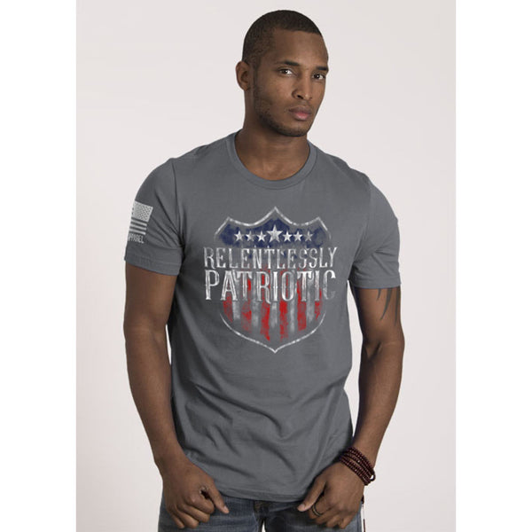 MENS TSHIRT RELENTLESSLY PATRIOTIC GRY S