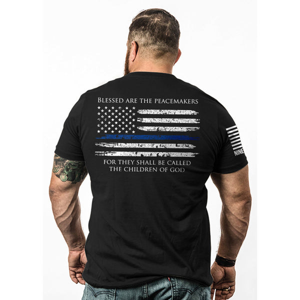 THIN BLUE LINE-TSHIRT BLACK LARGE