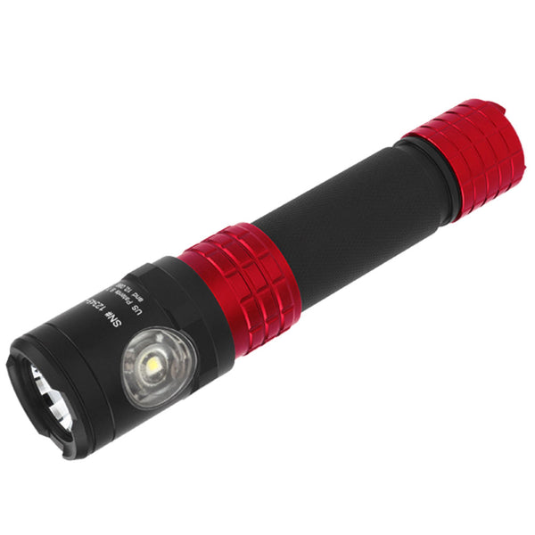 METAL DUAL-LIGHT RECH FLASHLIGHT RED