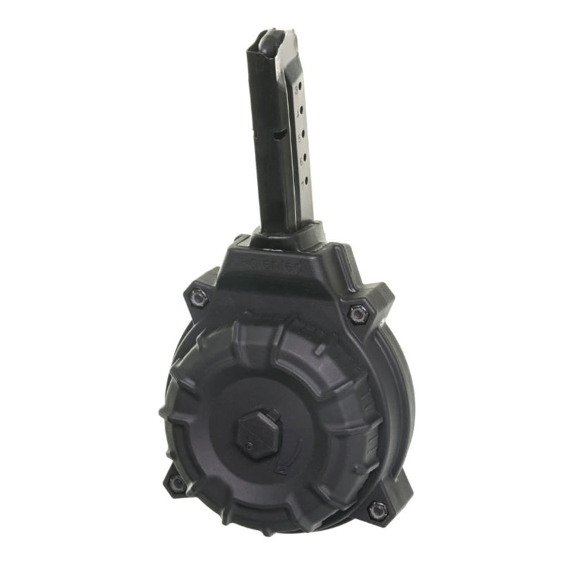 SW SHIELD 9MM 50RD DRUM BLACK POLYMER