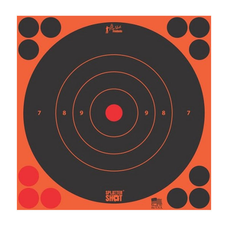 12IN ORANGE BULLS EYE TARGET 12 PK BAG