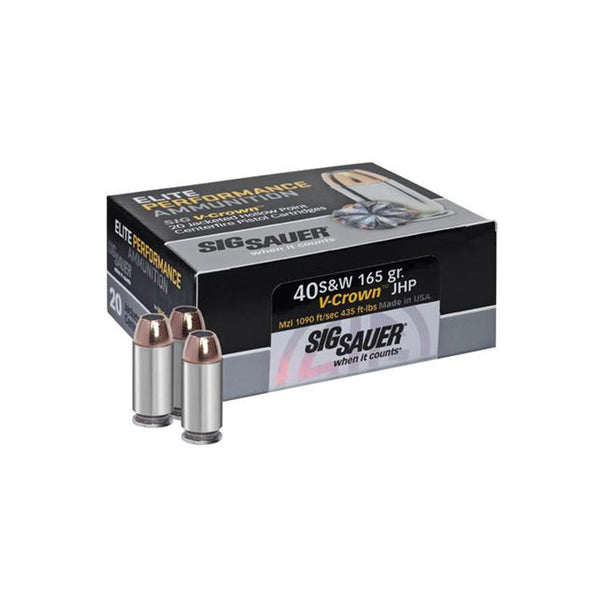 VCROWN 40SW JHP 165GR AMMO 20/BX 1000/CS
