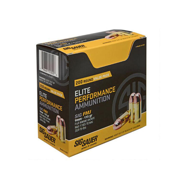 AMMO PISTL ELT BALL 9MM 115GR FMJ 200/BX