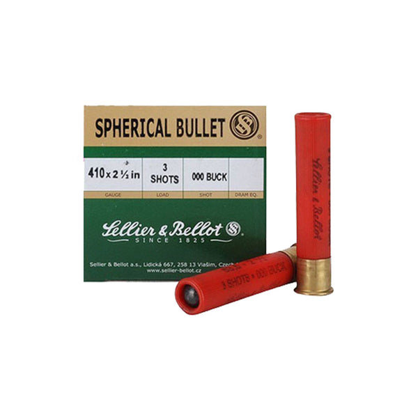 SHOTSHELLS 410 BORE #000 3 BALLS 25RD/BX