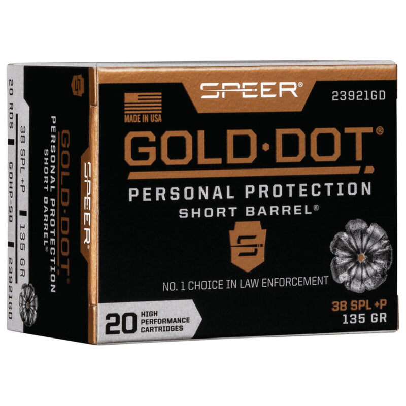 GOLD DOT 38 SPL +P SHORT 135GR HP 20/BX