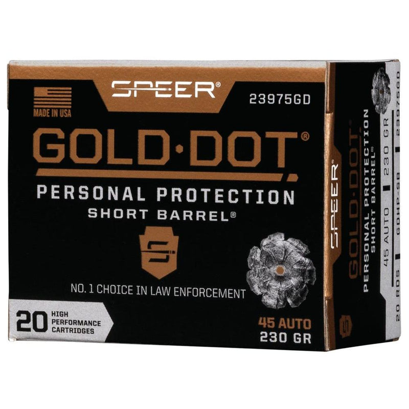 GOLD DOT HP 45 AUTO SHORT 230GR HP 20/BX