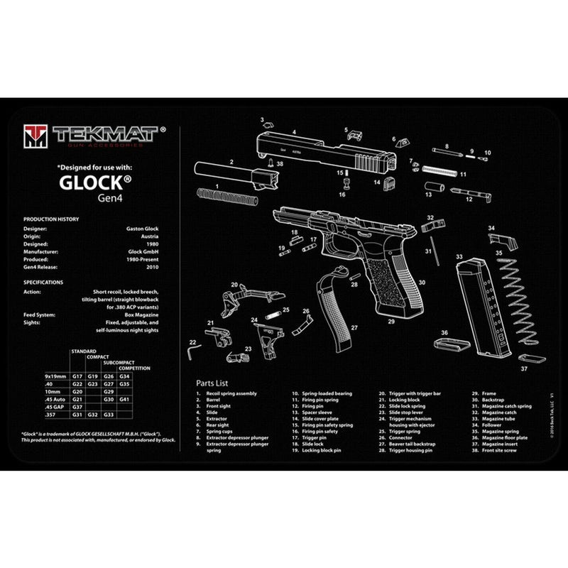 TEKMAT GLOCK GEN 4 - 11X17IN