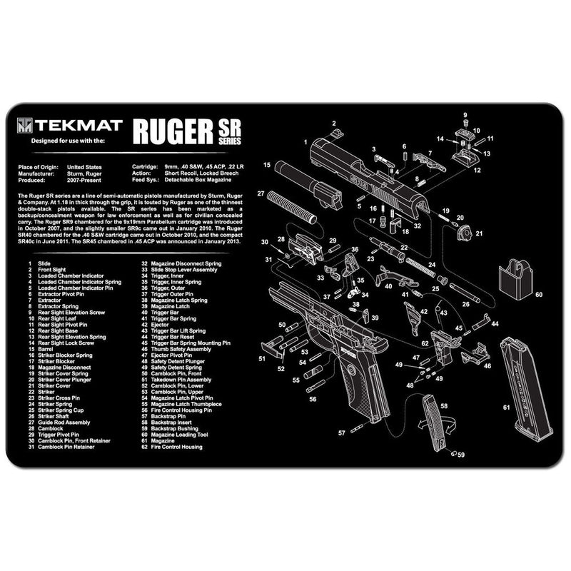 TEKMAT RUGER SR9/SR40 - 11X17IN