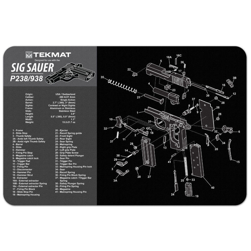 TEKMAT SIG SAUER P238 - 11X17IN