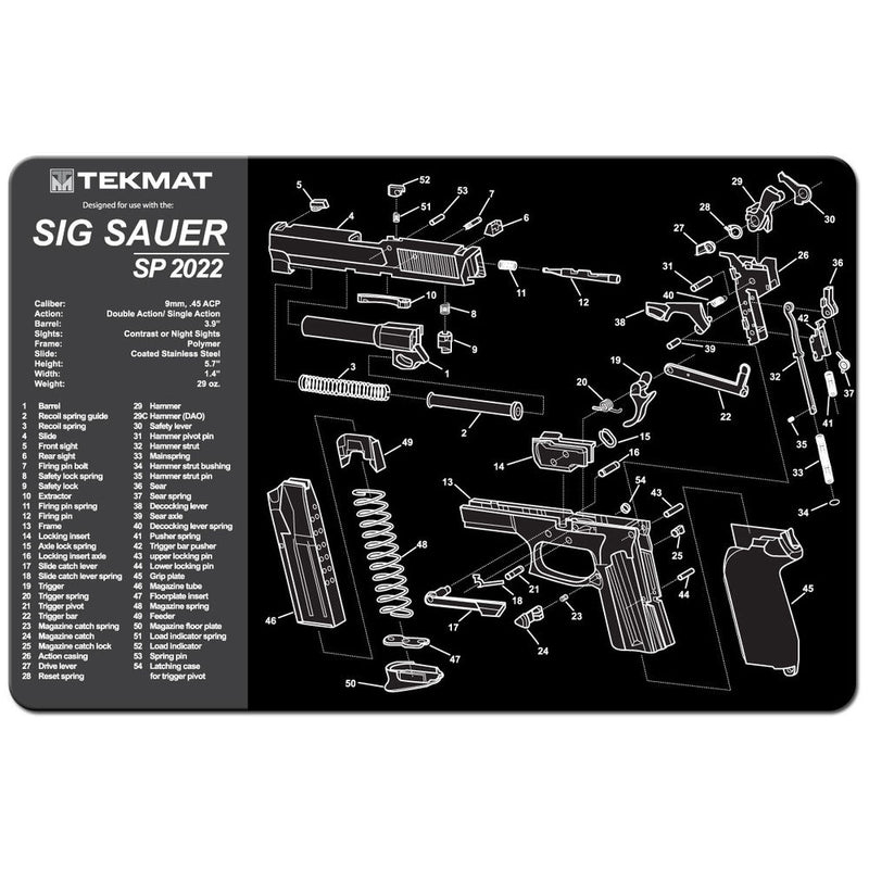 TEKMAT SIG SAUER SP2022 - 11X17IN