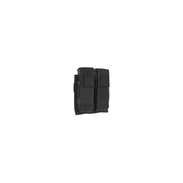 DOUBLE PISTOL MAG POUCH FLAPS BLK DBL