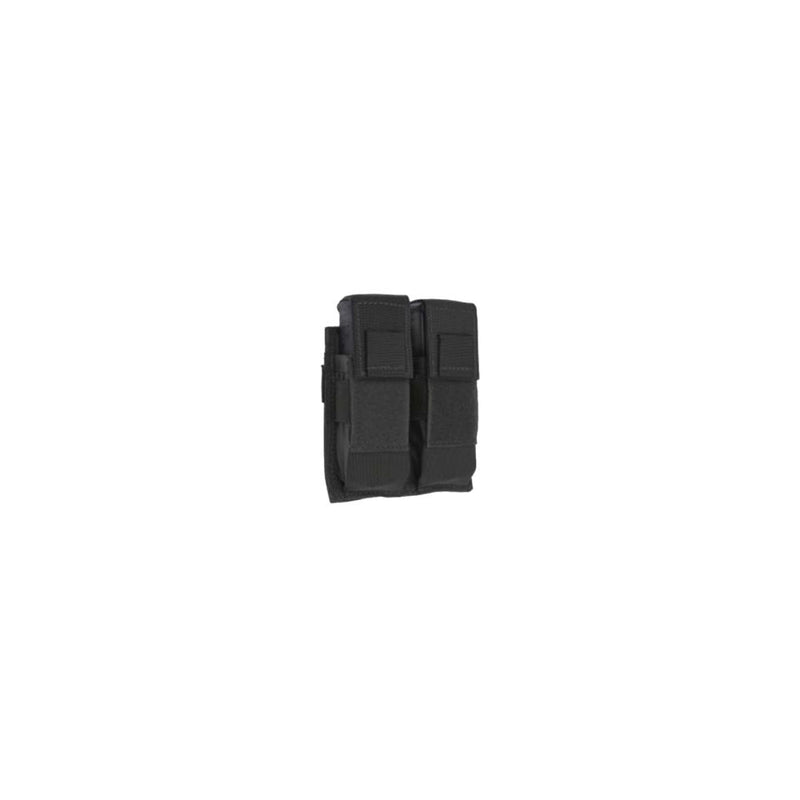 DOUBLE PISTOL MAG POUCH FLAPS BLK DBL