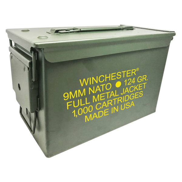 AMMO USA 9MMLUGER FMJ 125GR 1000RD/BX