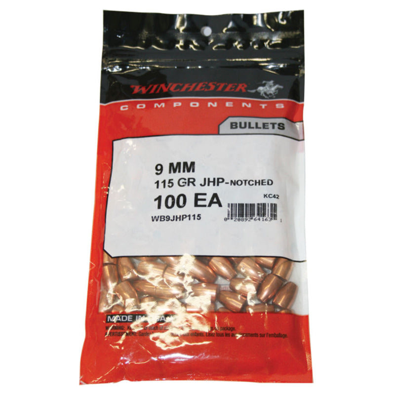 BULLET 9MM 115 GR JHP NOTCHED 100/BAG
