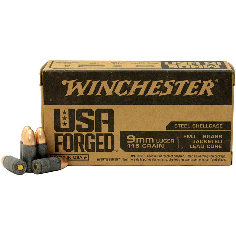AMMO USA 9MMLUGER FMJBJ 115GR 50RD/BX