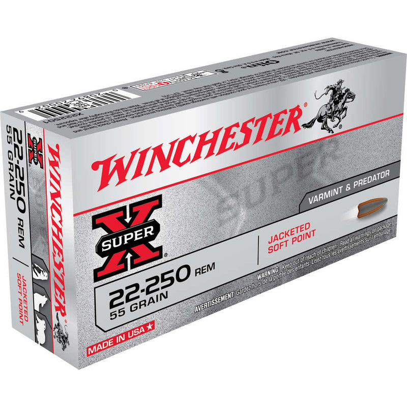 SUPER-X 22-250 REM 55GR JSP 20/BX
