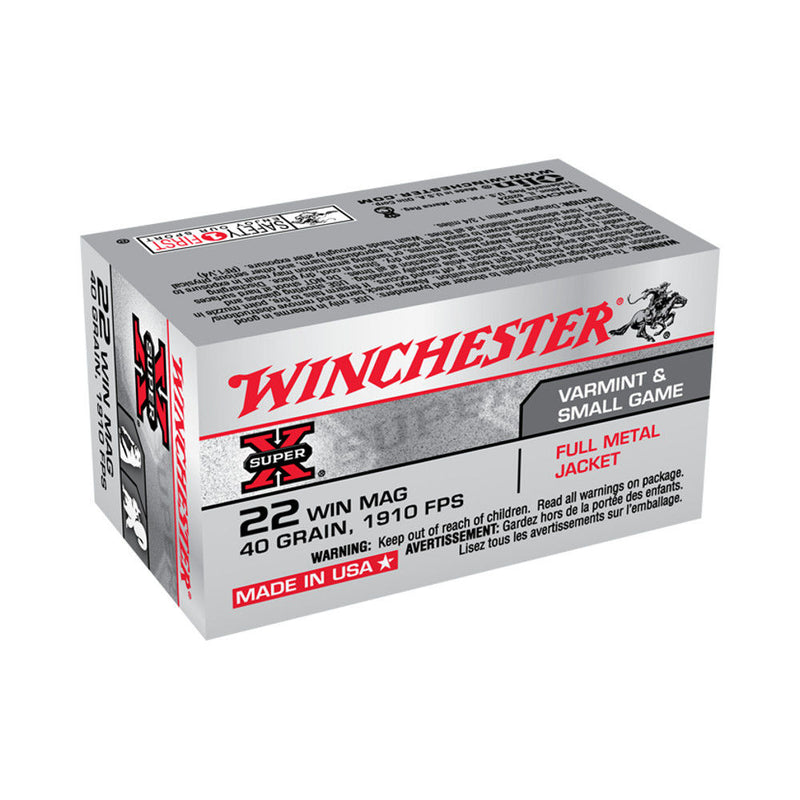 SUPER-X 22WMR 40GR FMJ 50/BX