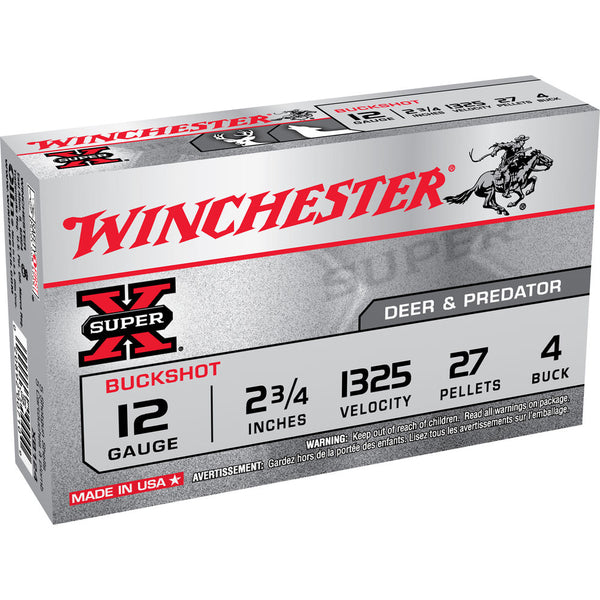 SUPR-X BUF 12GA 2.75IN 4 BUCK 5/BX