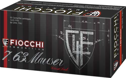 FIOCCHI AMMO 7.63 MAUSER 88GR